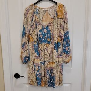 Andree By Unit Floral Boho Dress Mid Sleeve Size 1X